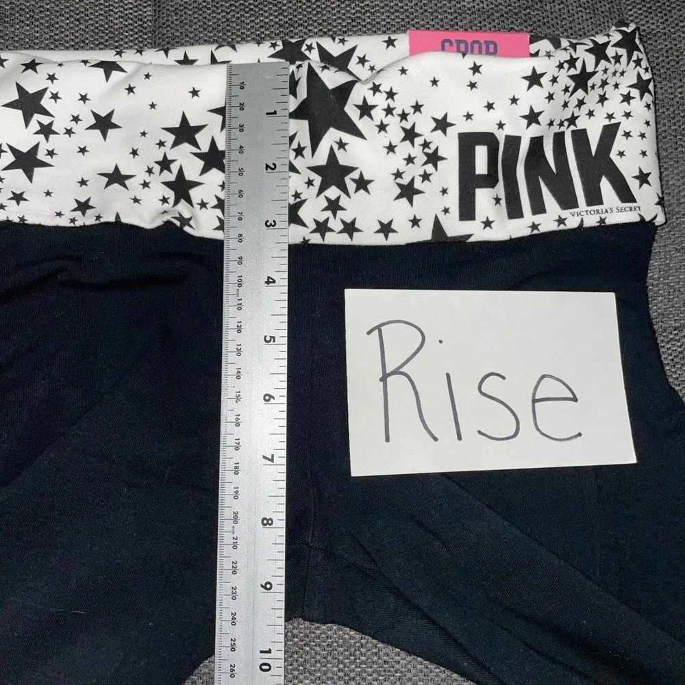 Victorias Secret PINK Foldover Capri Leggings Black White NWT Y2K Stars‎ XS 2012